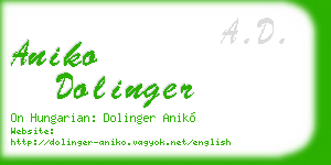 aniko dolinger business card